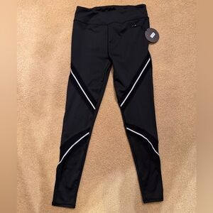 Women's Black Reflective-Trim Leggings